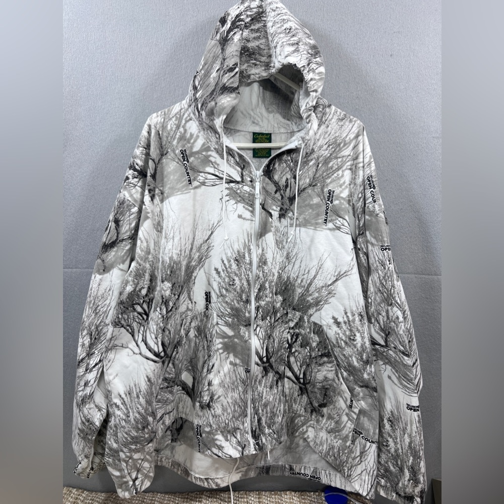 Vintage Cabelas Jacket Men XL Camo Canvas Hunting Seclusion 3D Open Country Hood